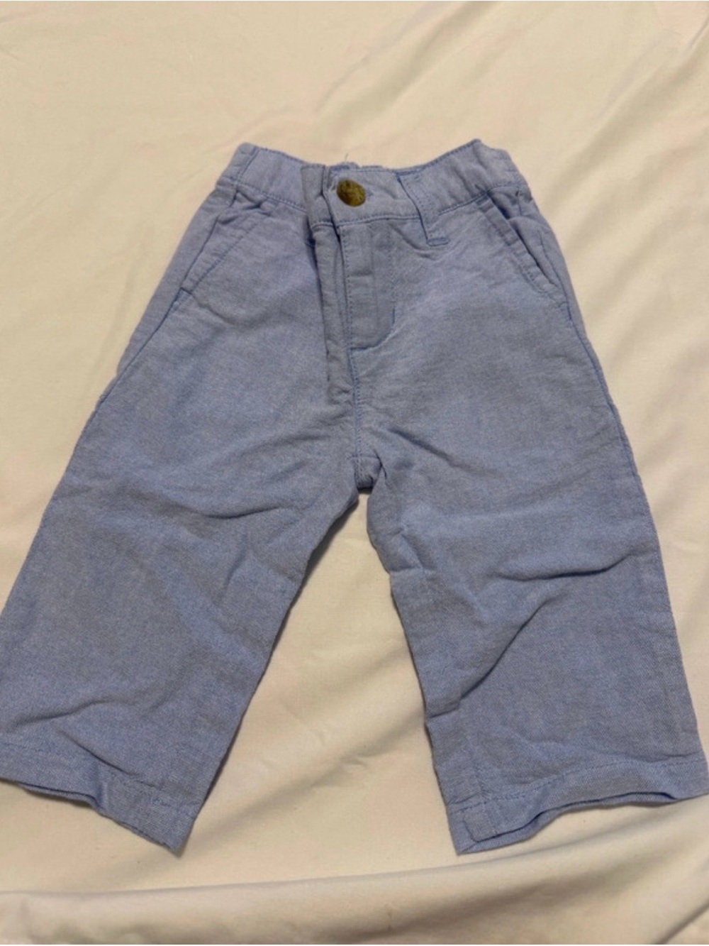 Janie and Jack Light Blue linen-like Kids Pants